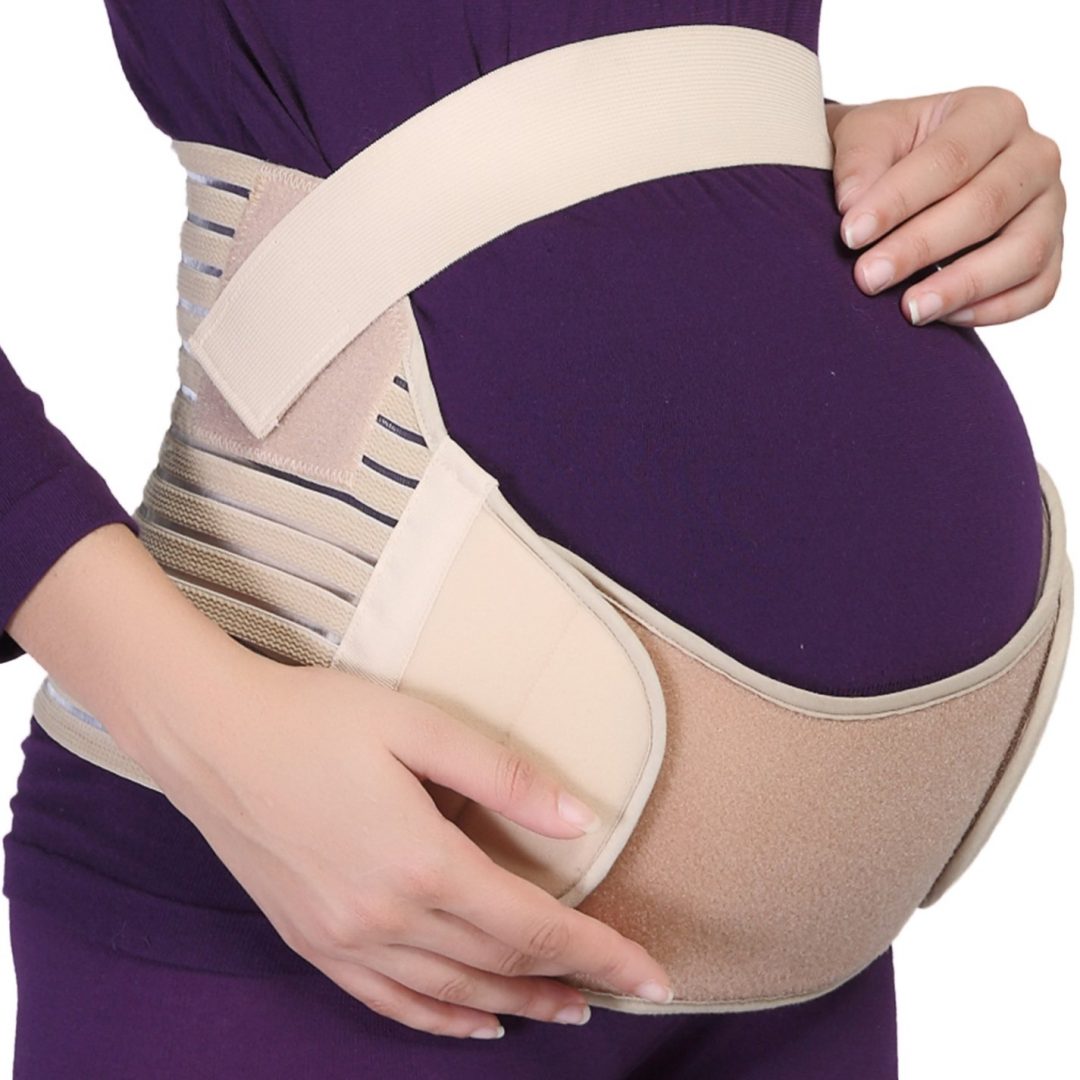 An image of a women wearing maternity belt